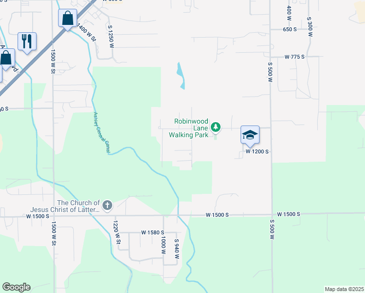 map of restaurants, bars, coffee shops, grocery stores, and more near 876 West 1200 South in Vernal