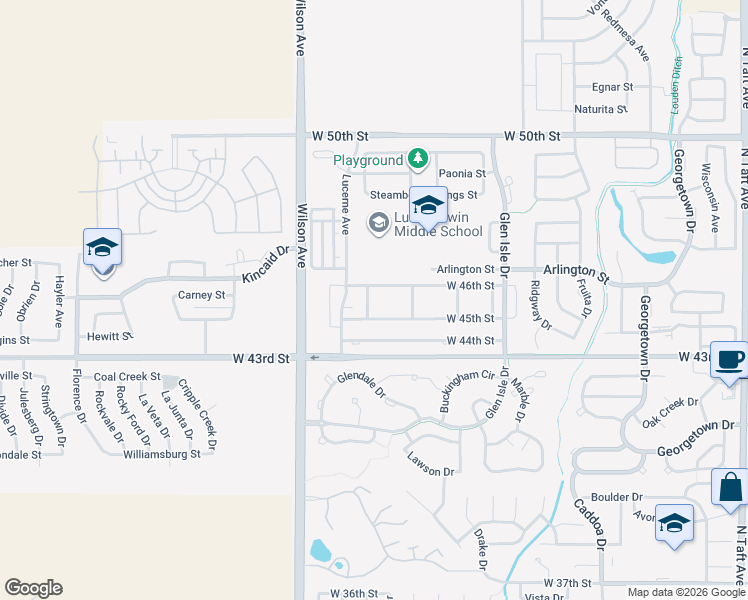 map of restaurants, bars, coffee shops, grocery stores, and more near 4568 Mead Pl in Loveland