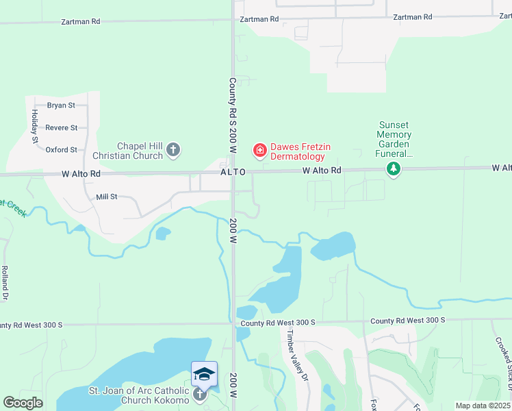 map of restaurants, bars, coffee shops, grocery stores, and more near 4104 Liberty Street in Kokomo