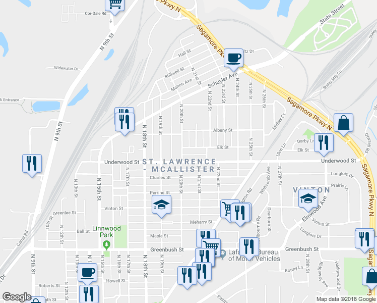 map of restaurants, bars, coffee shops, grocery stores, and more near 2009 Elk Street in Lafayette