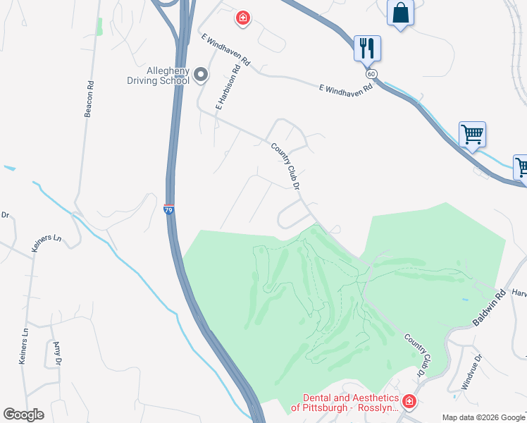 map of restaurants, bars, coffee shops, grocery stores, and more near 311 Blackheath Dr in Pittsburgh