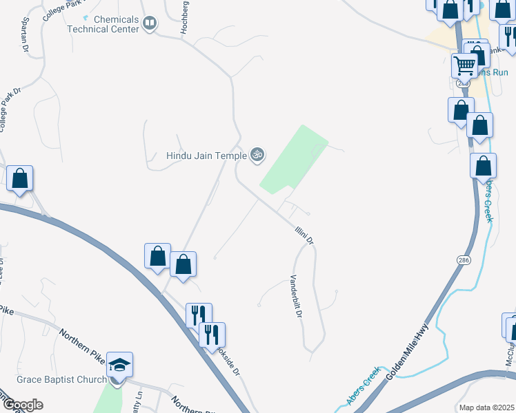 map of restaurants, bars, coffee shops, grocery stores, and more near 643 Tartan Drive in Monroeville