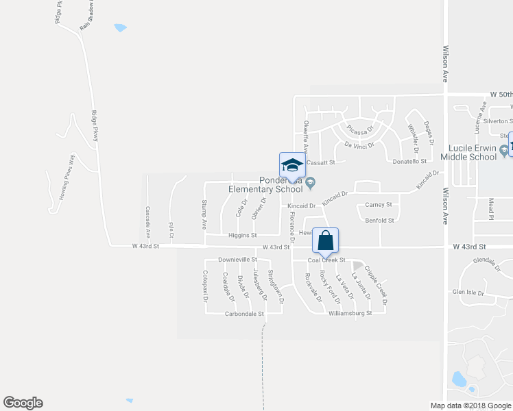 map of restaurants, bars, coffee shops, grocery stores, and more near 4511 Obrien Drive in Loveland
