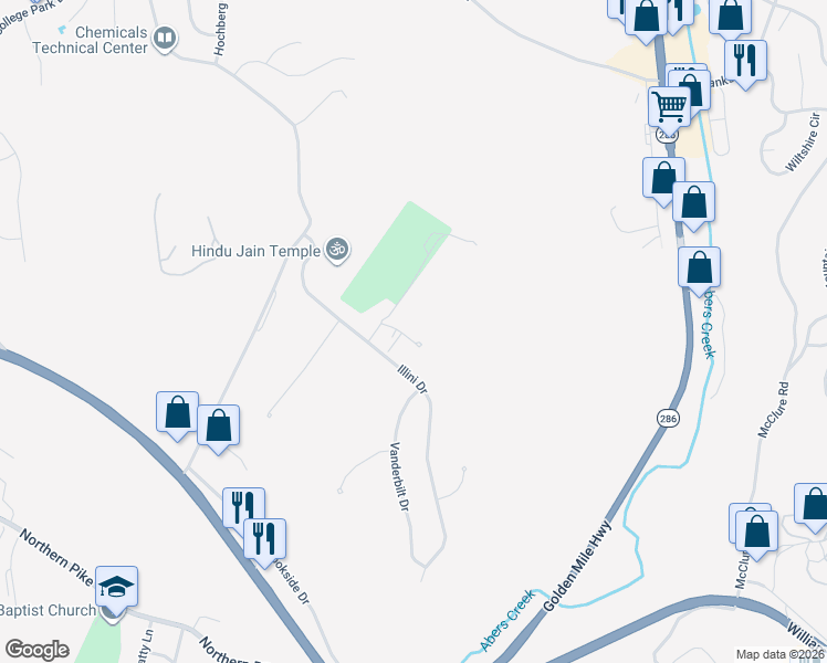 map of restaurants, bars, coffee shops, grocery stores, and more near 713 Citadel Drive in Monroeville