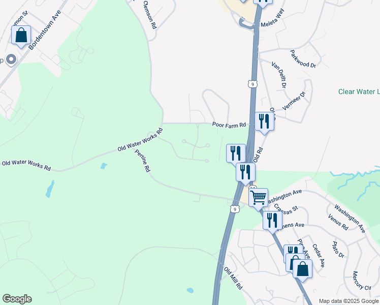 map of restaurants, bars, coffee shops, grocery stores, and more near 23 Avery Drive in Old Bridge