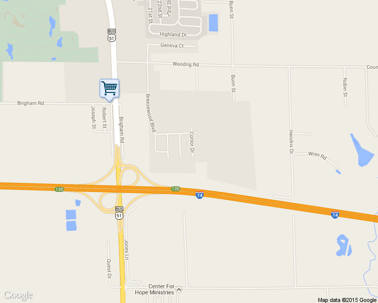 map of restaurants, bars, coffee shops, grocery stores, and more near 2911 Conlor Drive in Bloomington