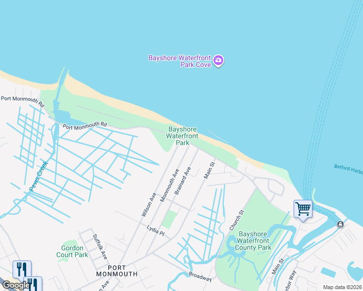 map of restaurants, bars, coffee shops, grocery stores, and more near 5 Wilson Avenue in Middletown