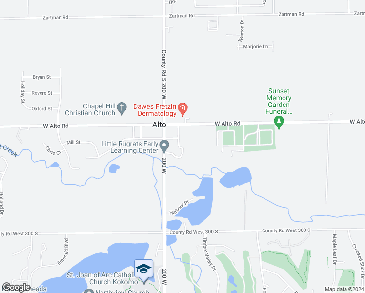 map of restaurants, bars, coffee shops, grocery stores, and more near 4104 Liberty Street in Kokomo