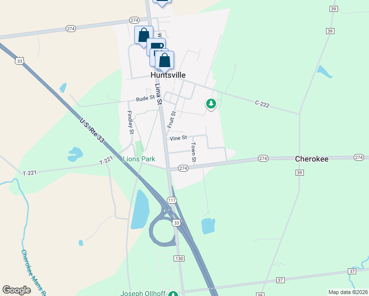 map of restaurants, bars, coffee shops, grocery stores, and more near 4740 Christine Drive in Huntsville