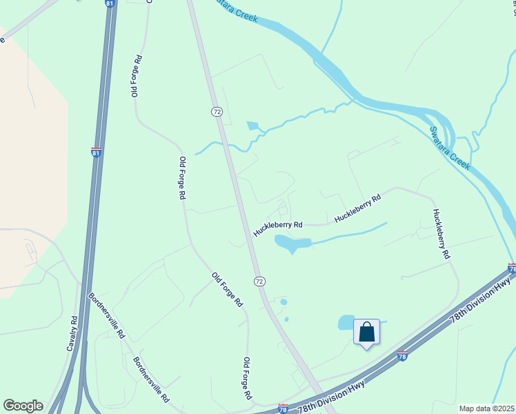 map of restaurants, bars, coffee shops, grocery stores, and more near 2842 Pennsylvania 72 in Jonestown