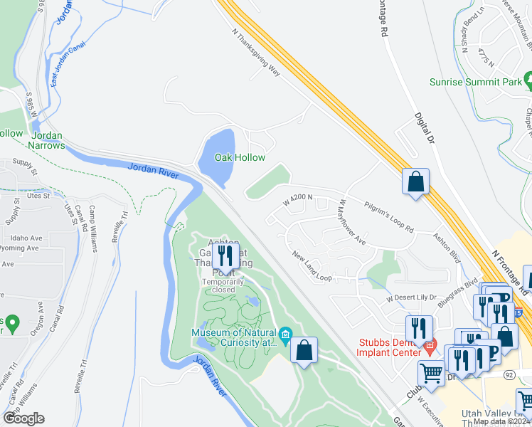 map of restaurants, bars, coffee shops, grocery stores, and more near 3742 Cranberry Loop in Lehi