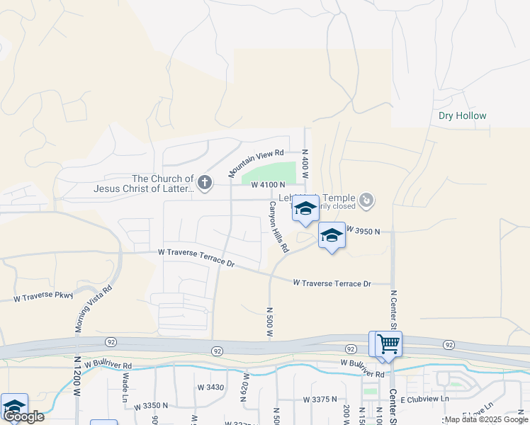 map of restaurants, bars, coffee shops, grocery stores, and more near 4022 Spring Brook Lane in Highland