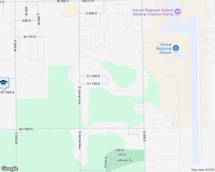map of restaurants, bars, coffee shops, grocery stores, and more near 202 East 1150 South in Vernal