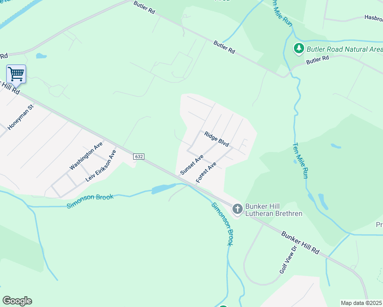 map of restaurants, bars, coffee shops, grocery stores, and more near 19 Sunset Avenue in Princeton