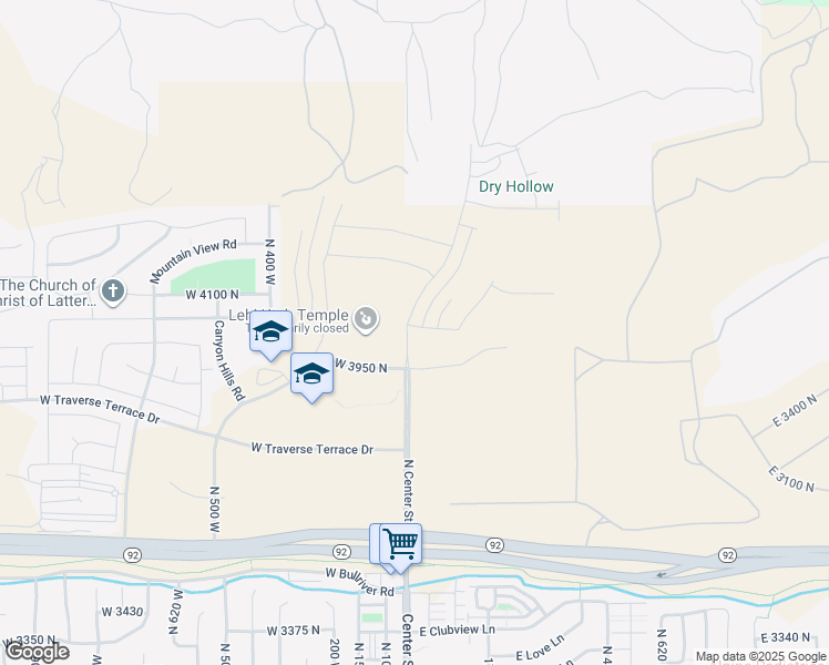 map of restaurants, bars, coffee shops, grocery stores, and more near 12 Greenbank Drive in Lehi