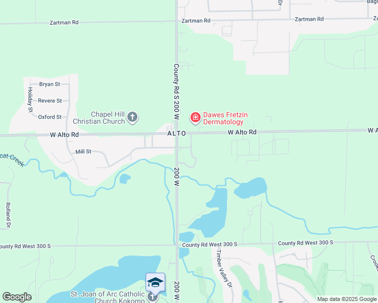 map of restaurants, bars, coffee shops, grocery stores, and more near 4022 Liberty Street in Kokomo