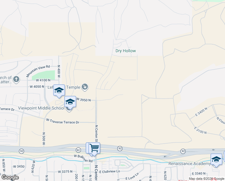 map of restaurants, bars, coffee shops, grocery stores, and more near 4114 N Moray Place Drive in Highland
