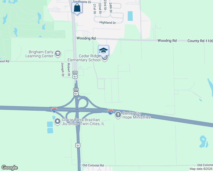 map of restaurants, bars, coffee shops, grocery stores, and more near 2911 Bardwell Road in Bloomington