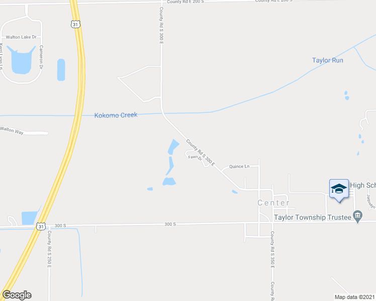 map of restaurants, bars, coffee shops, grocery stores, and more near 303 Fawn Drive in Kokomo