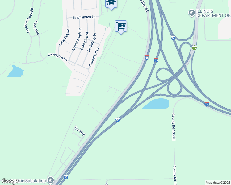 map of restaurants, bars, coffee shops, grocery stores, and more near 13 Megan Court in Bloomington