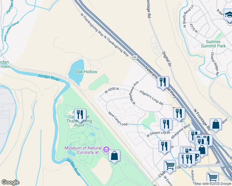 map of restaurants, bars, coffee shops, grocery stores, and more near 4180 Bay Circle West in Lehi