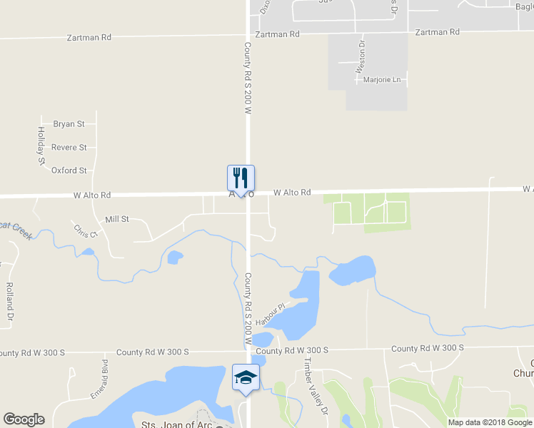 map of restaurants, bars, coffee shops, grocery stores, and more near 4022 Liberty Street in Kokomo