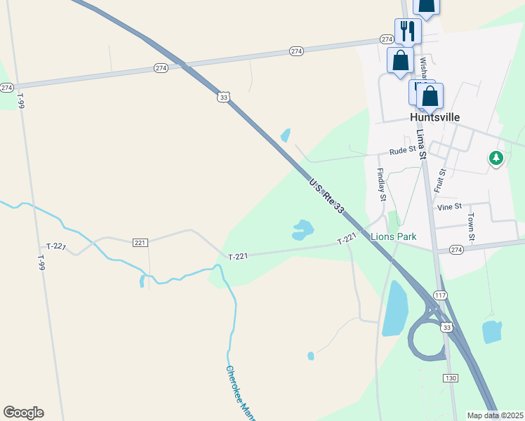 map of restaurants, bars, coffee shops, grocery stores, and more near in Huntsville