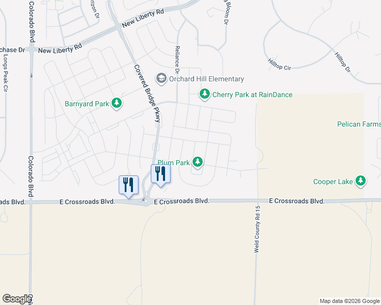 map of restaurants, bars, coffee shops, grocery stores, and more near 2138 Orchard Bloom Drive in Windsor