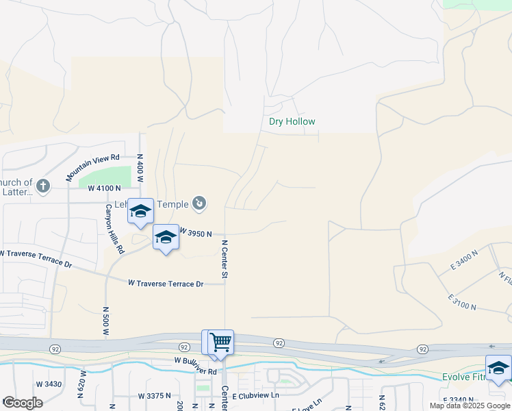 map of restaurants, bars, coffee shops, grocery stores, and more near 4125 Moray Place Drive in Lehi