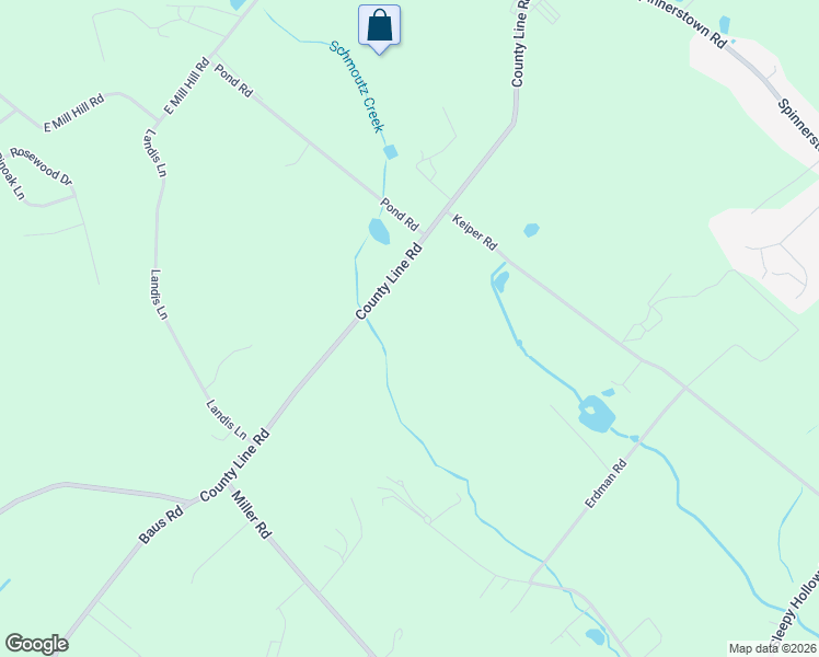 map of restaurants, bars, coffee shops, grocery stores, and more near 1385 County Line Road in Quakertown