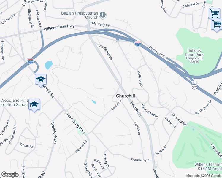 map of restaurants, bars, coffee shops, grocery stores, and more near 130 Fenwick Drive in Pittsburgh