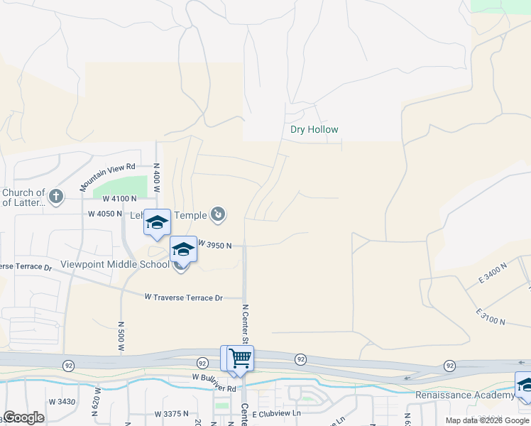 map of restaurants, bars, coffee shops, grocery stores, and more near 4137 Conic Hill Drive in Lehi