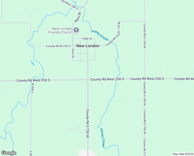 map of restaurants, bars, coffee shops, grocery stores, and more near 7402 West 250 South in Russiaville