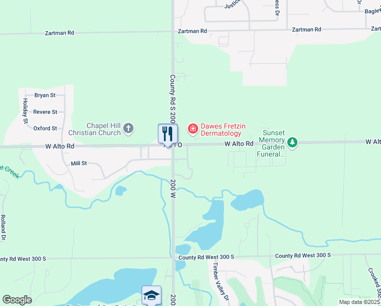 map of restaurants, bars, coffee shops, grocery stores, and more near 4012 Liberty Street in Kokomo