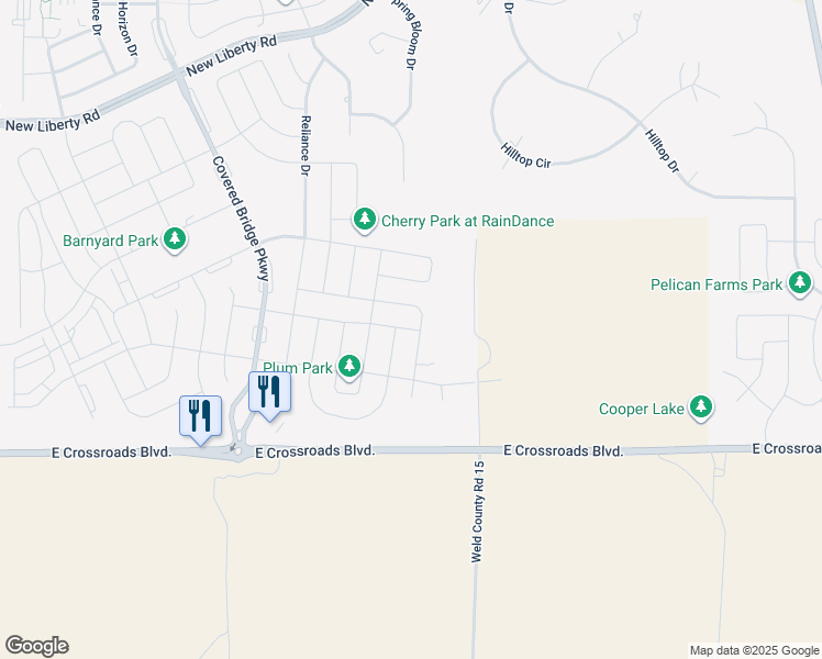 map of restaurants, bars, coffee shops, grocery stores, and more near 1514 New Season Drive in Windsor