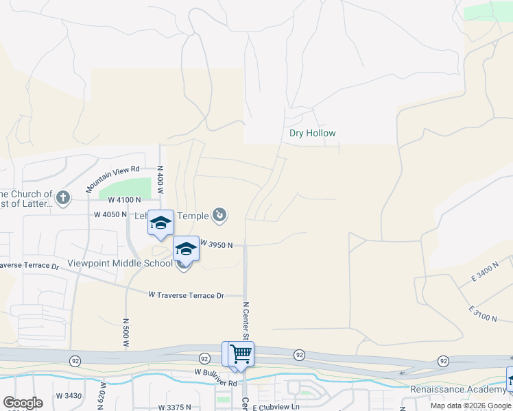 map of restaurants, bars, coffee shops, grocery stores, and more near 4164 Horton Way in Highland