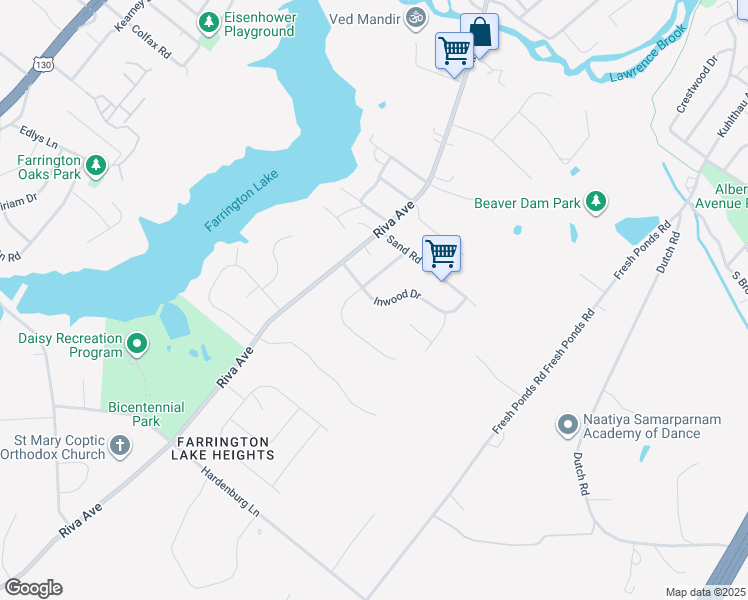 map of restaurants, bars, coffee shops, grocery stores, and more near 18 Inwood Drive in Milltown