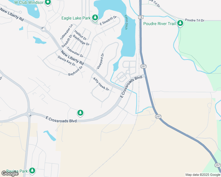 map of restaurants, bars, coffee shops, grocery stores, and more near 170 Kitty Hawk Drive in Windsor