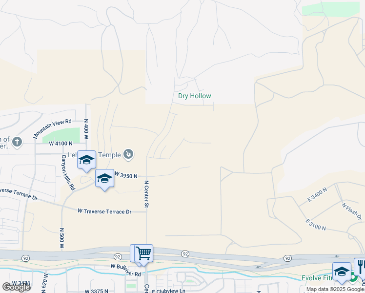 map of restaurants, bars, coffee shops, grocery stores, and more near 4210 Moray Place Drive in Lehi