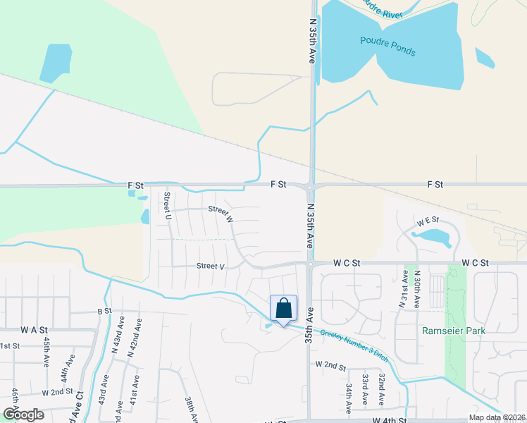 map of restaurants, bars, coffee shops, grocery stores, and more near 435 North 35th Avenue in Greeley