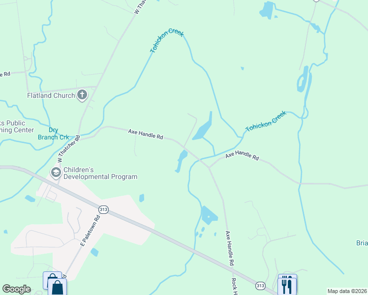 map of restaurants, bars, coffee shops, grocery stores, and more near 151 Axe Handle Road in Quakertown