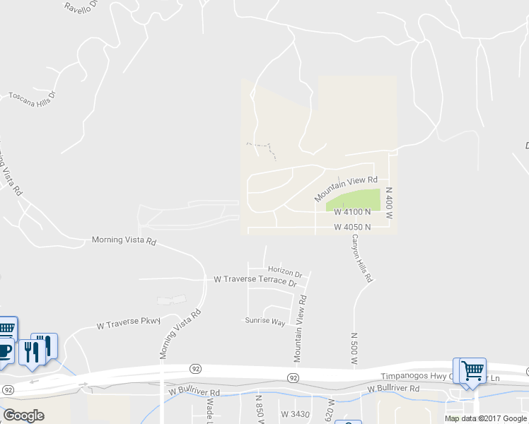 map of restaurants, bars, coffee shops, grocery stores, and more near 853 Spring Dew Lane in Lehi