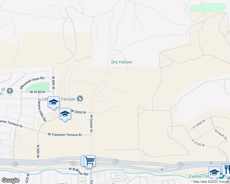 map of restaurants, bars, coffee shops, grocery stores, and more near 4228 Moray Place Drive in Lehi