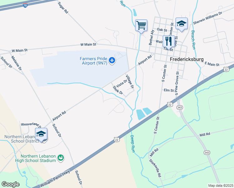 map of restaurants, bars, coffee shops, grocery stores, and more near 22 Shirk Drive in Fredericksburg