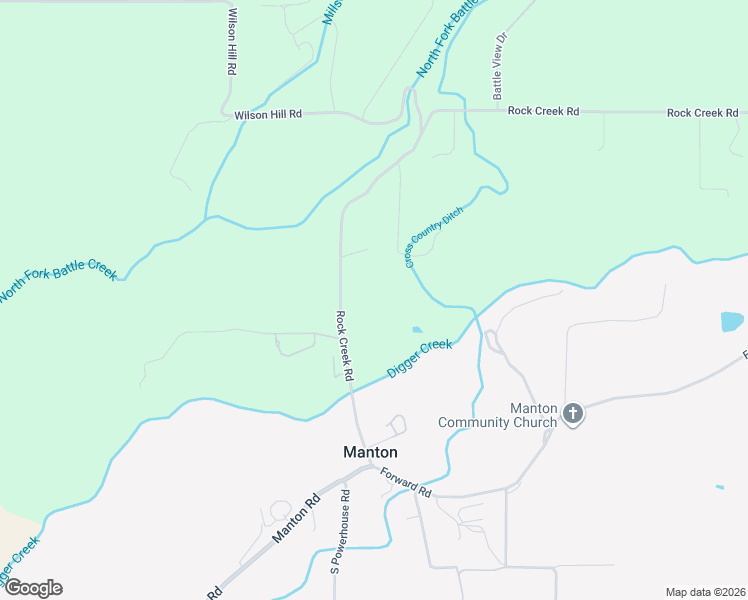 map of restaurants, bars, coffee shops, grocery stores, and more near 31731 Rock Creek Road in Manton