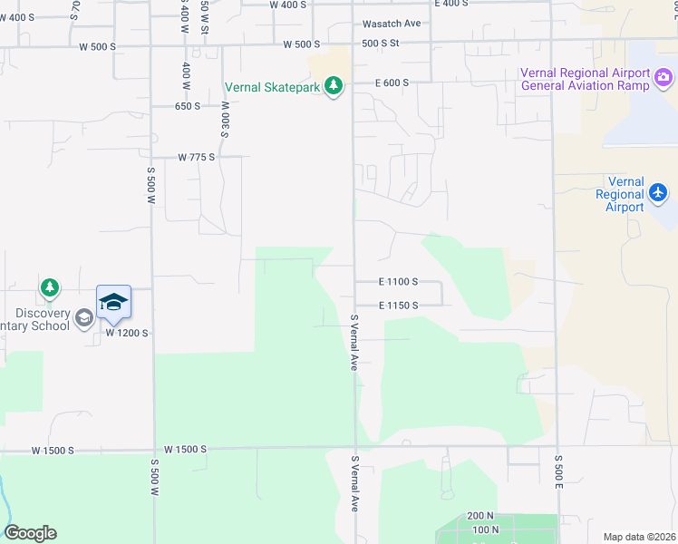 map of restaurants, bars, coffee shops, grocery stores, and more near 1070 South Vernal Avenue in Vernal
