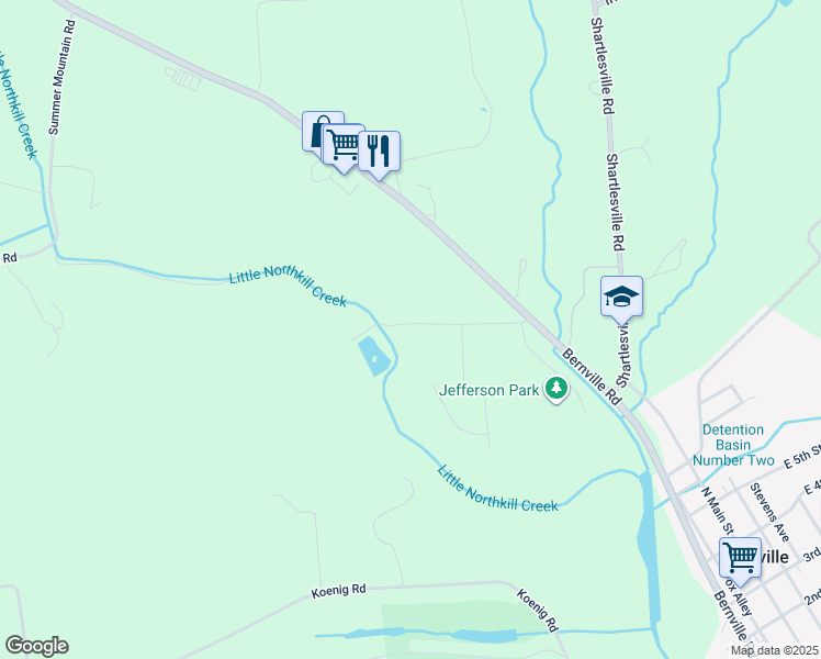 map of restaurants, bars, coffee shops, grocery stores, and more near 39 Solly Lane in Bernville