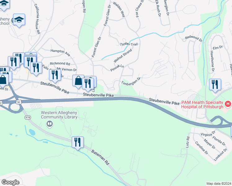 map of restaurants, bars, coffee shops, grocery stores, and more near 27502 Evergreen Run in Imperial