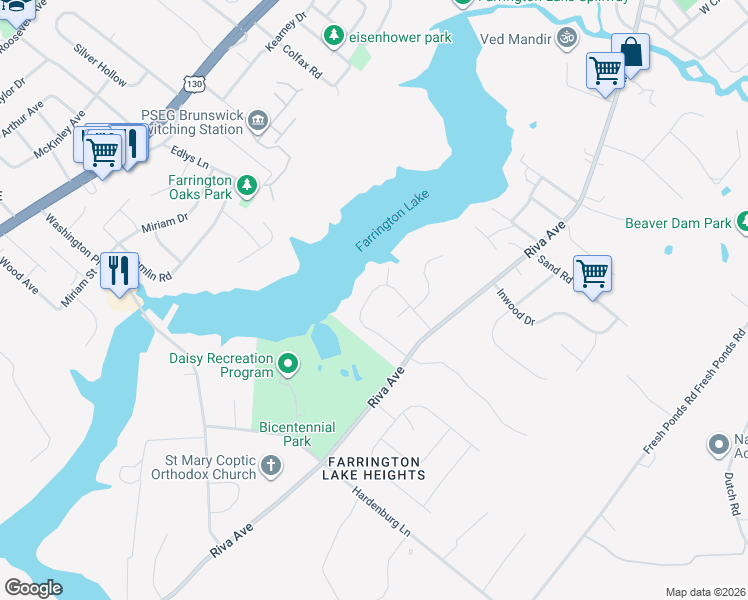 map of restaurants, bars, coffee shops, grocery stores, and more near 28 Louise Drive in Milltown