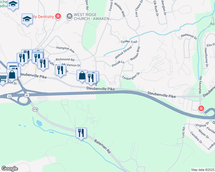 map of restaurants, bars, coffee shops, grocery stores, and more near 27702 Evergreen Run in Imperial